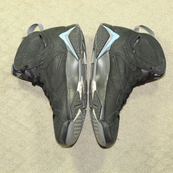 Size 9 - Air Jordan 7 Retro 2023 Chambray Black Blue Nubuck High Top Sneakers - Picture 3 of 6